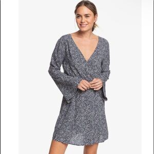 Roxy Blind Dreams Long Bat Sleeve Polkadot Dress in size S
